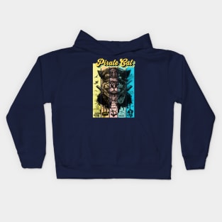 Pirate Cat Vintage Comic Book Cover Kids Hoodie